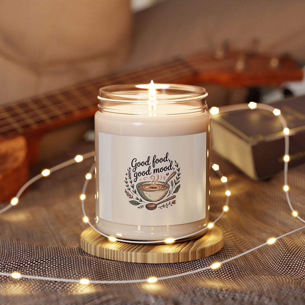 Thumbnail: Good Food Good Mood Soup Jar Candle, winter comfort food design | cozy kitchen