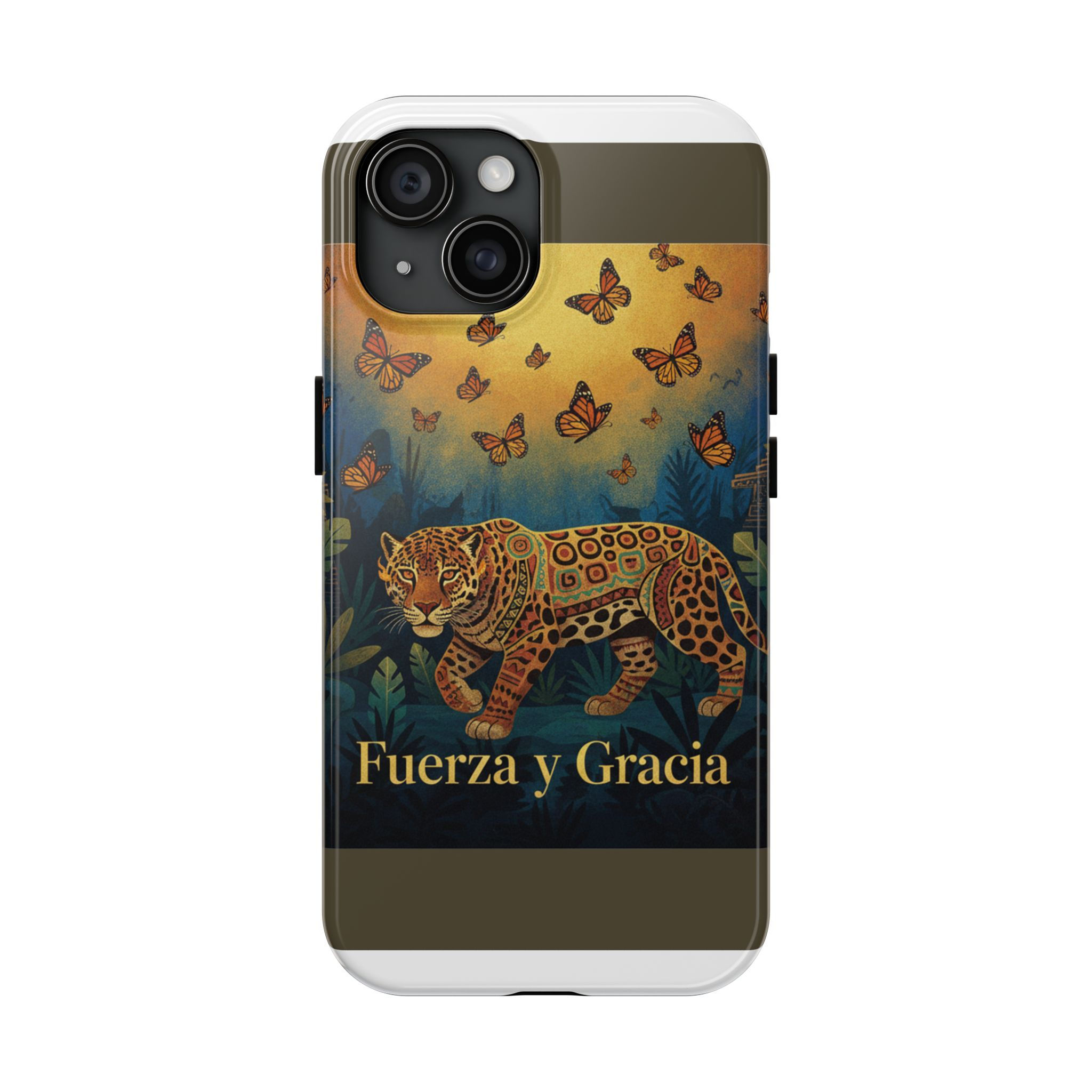 Jaguar And Monarch Butterflies Tough Phone Case – Fuerza y Gracia