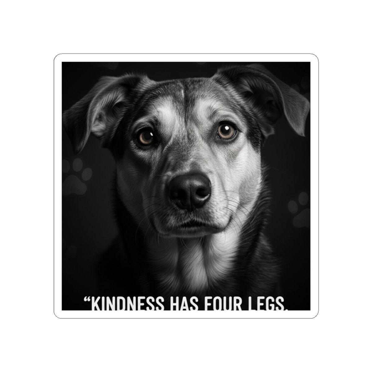 Mixed Breed Kiss-Cut Sticker – Kindness Has Four Legs