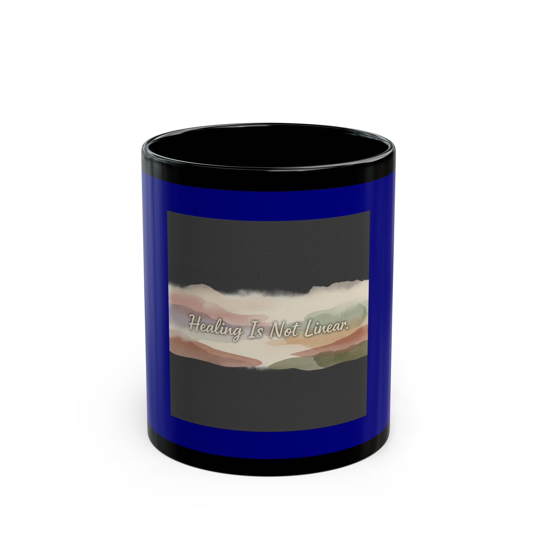 Healing is Not Linear Black Mug 11oz – Unique Gift
