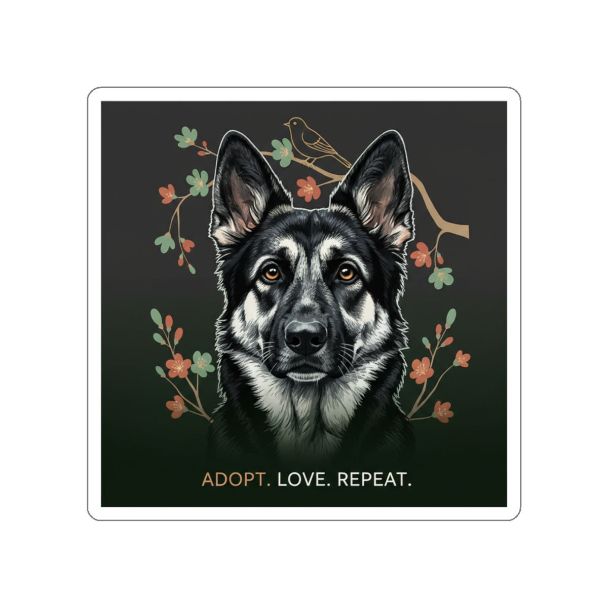German Shepherd Die-Cut Sticker – Adopt Love Repeat
