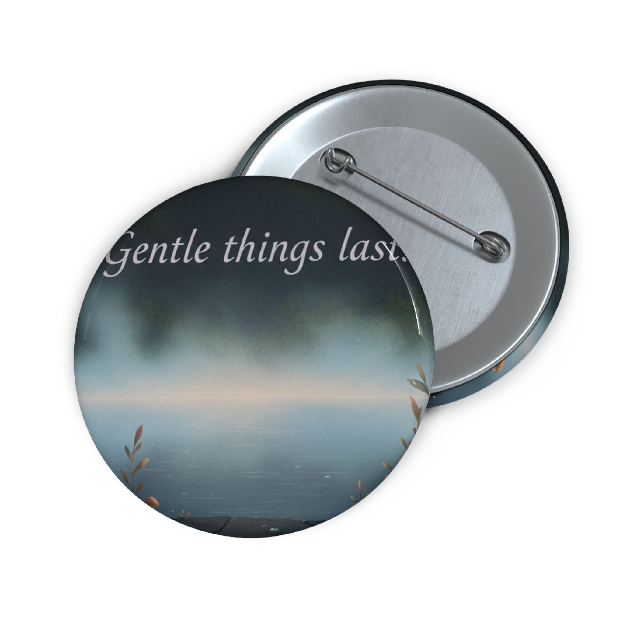 Mushrooms And Plants Pin Button – Gentle Things Last