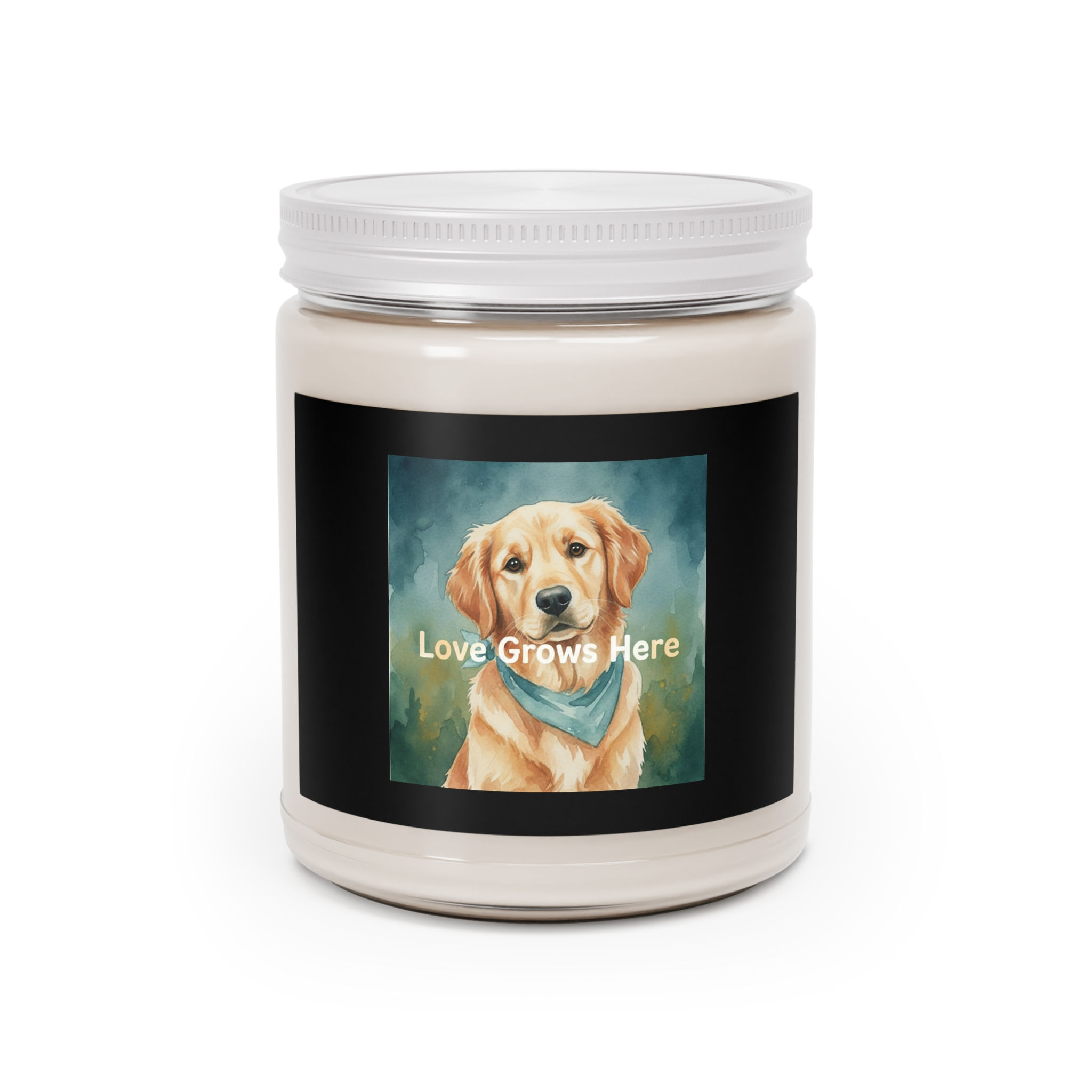 Golden Retriever Scented Candle – Love Grows Here