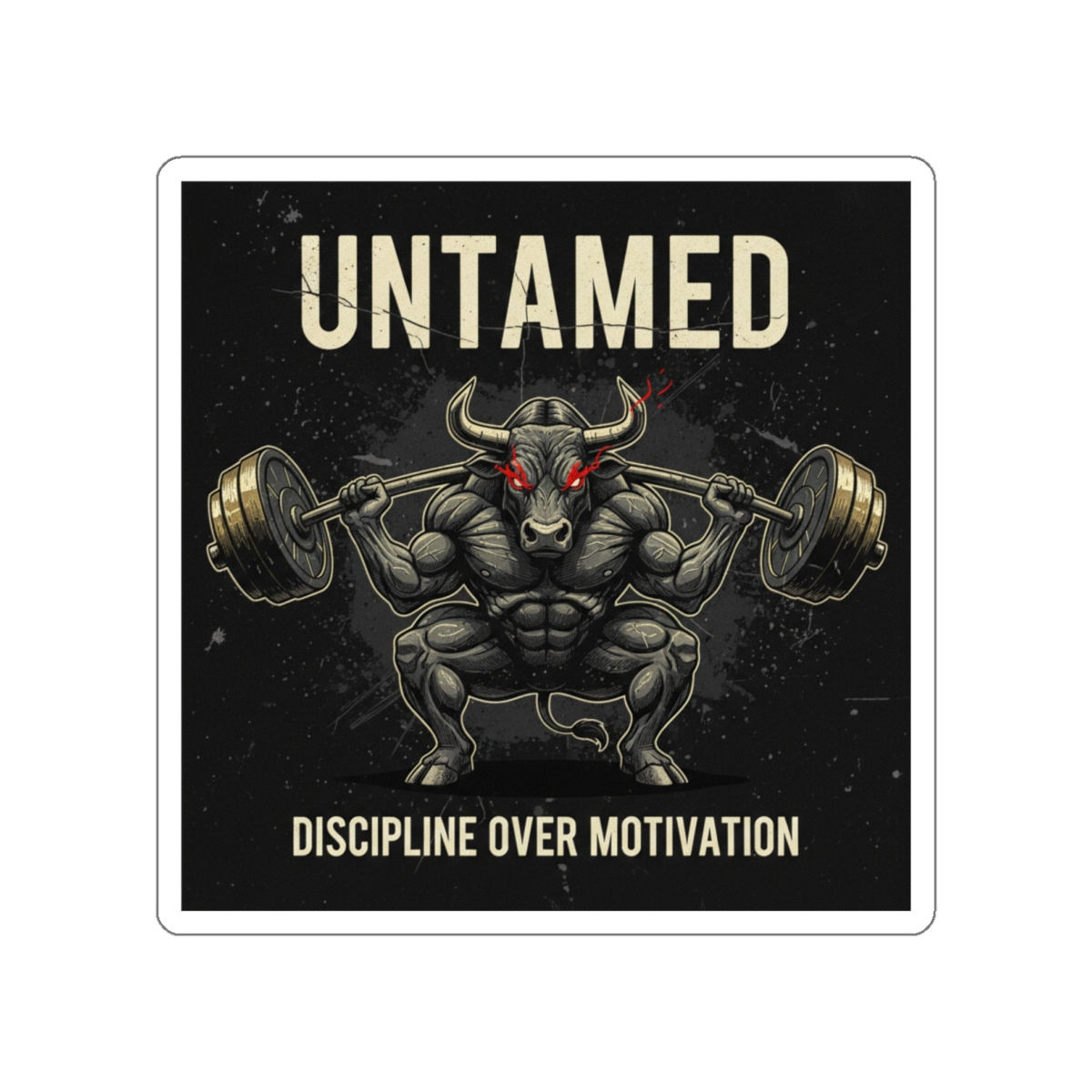 Bull Die-Cut Sticker – Untamed Discipline Over Motivation