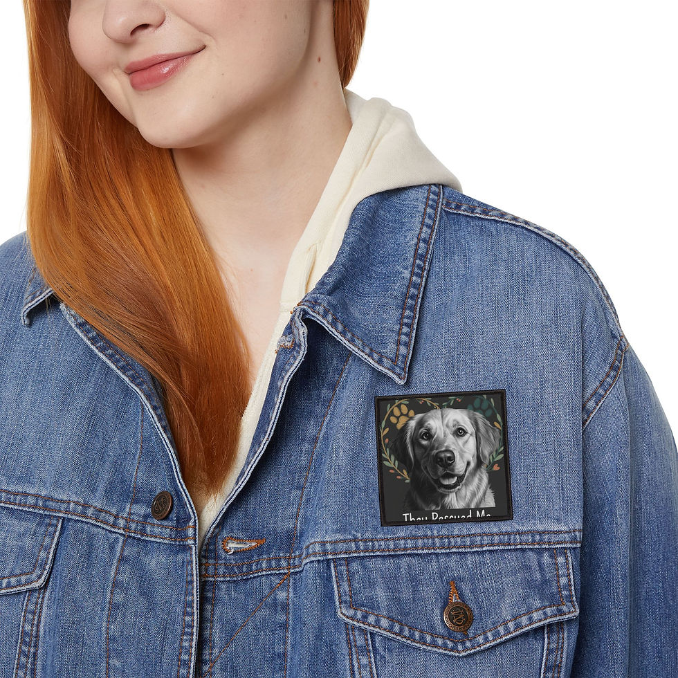 Thumbnail: Golden Retriever Iron-On Patch – They Rescued Me