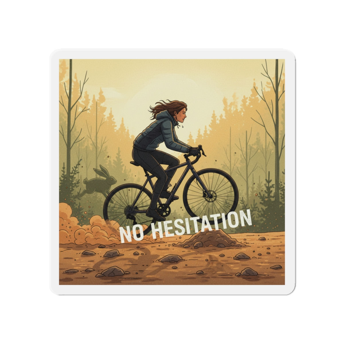 Bunny Die-Cut Magnet – No Hesitation
