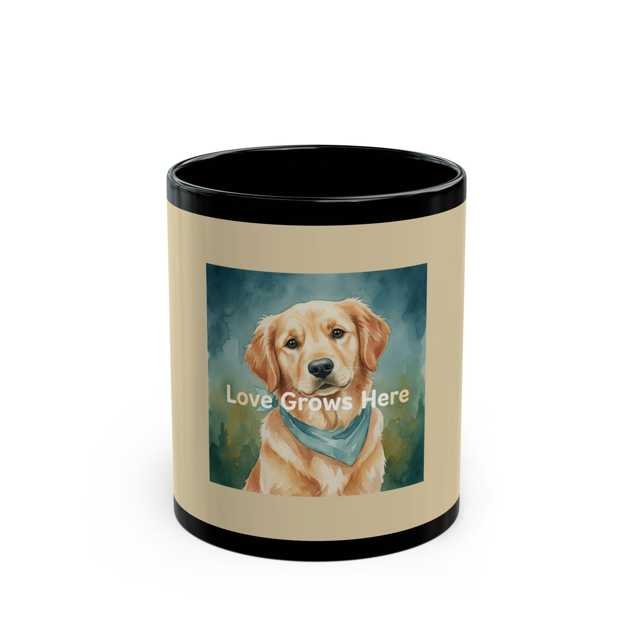 Golden Retriever Black Mug 11oz – Love Grows Here