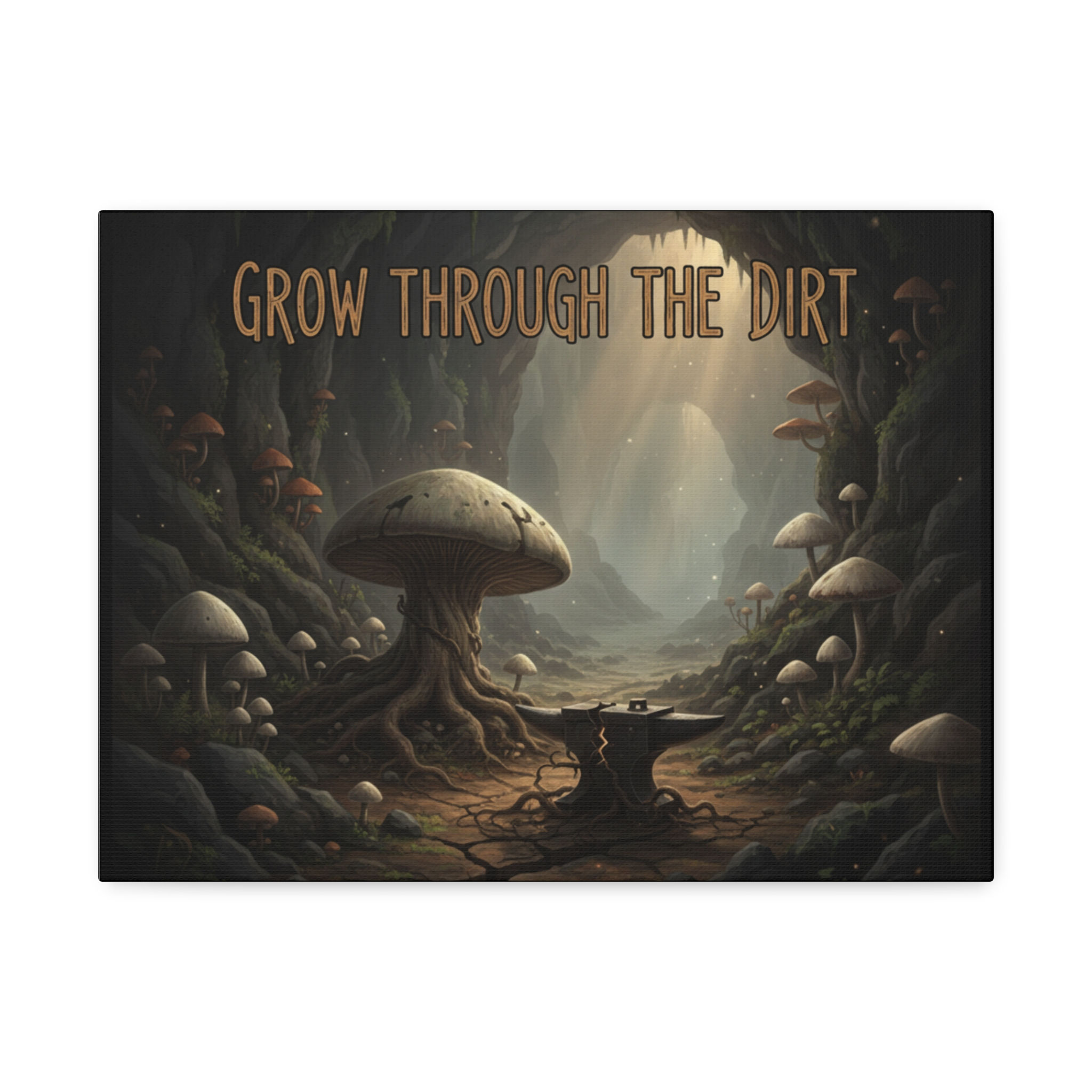 Mushrooms And Misty Canvas Print – Grow Through the Dirt