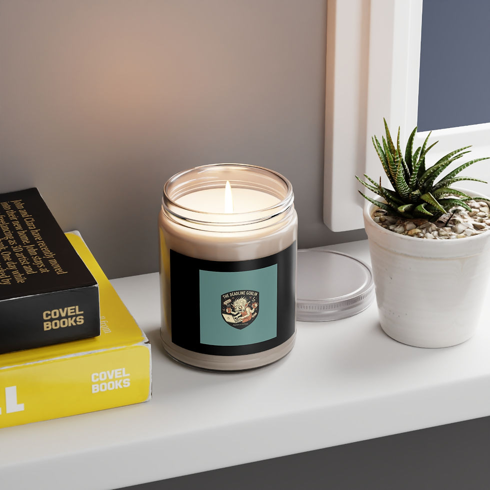 Thumbnail: Deadline Goblin Scented Candle – The Deadline Goblin Appears at 457pm