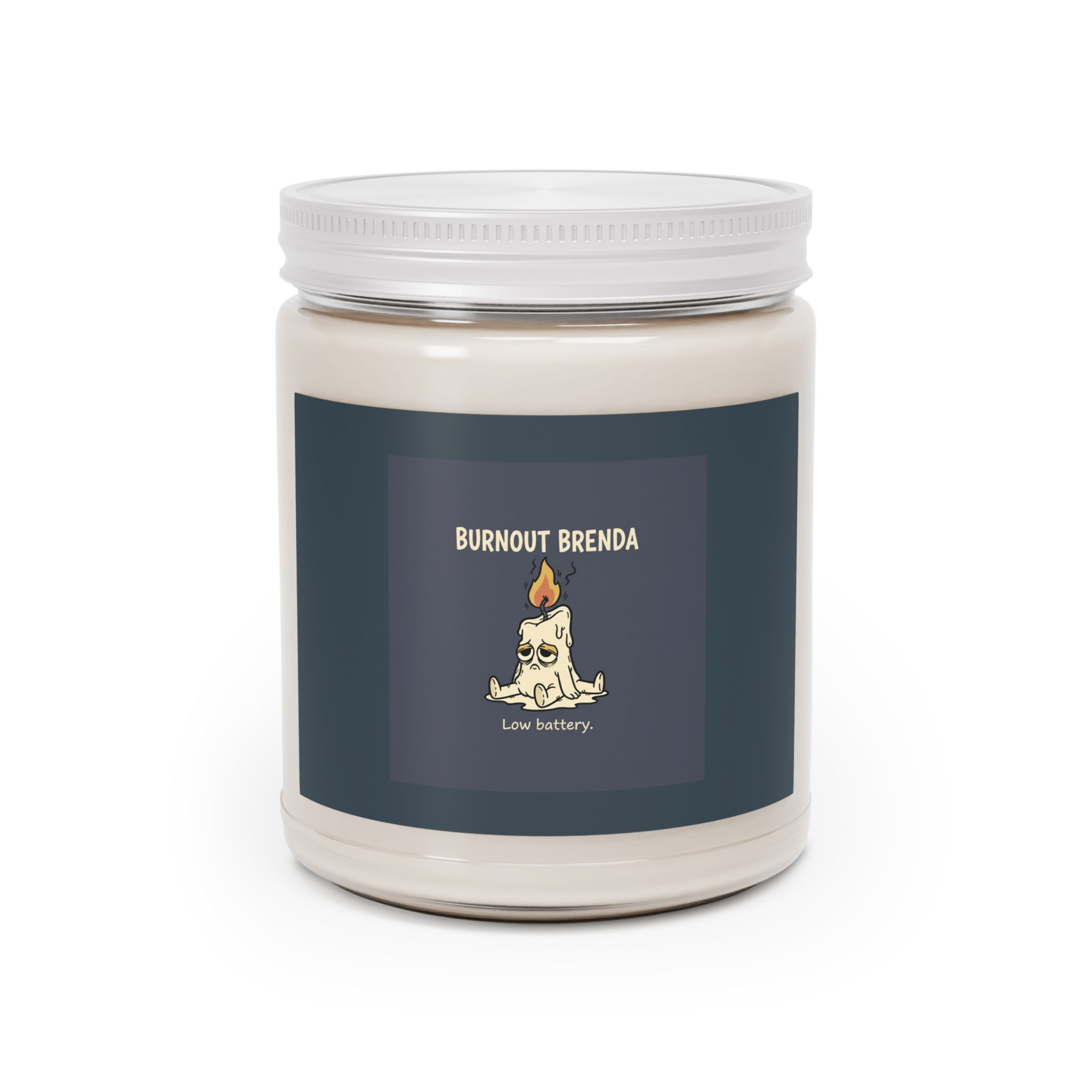Burnout Brenda Scented Candle – Low Battery