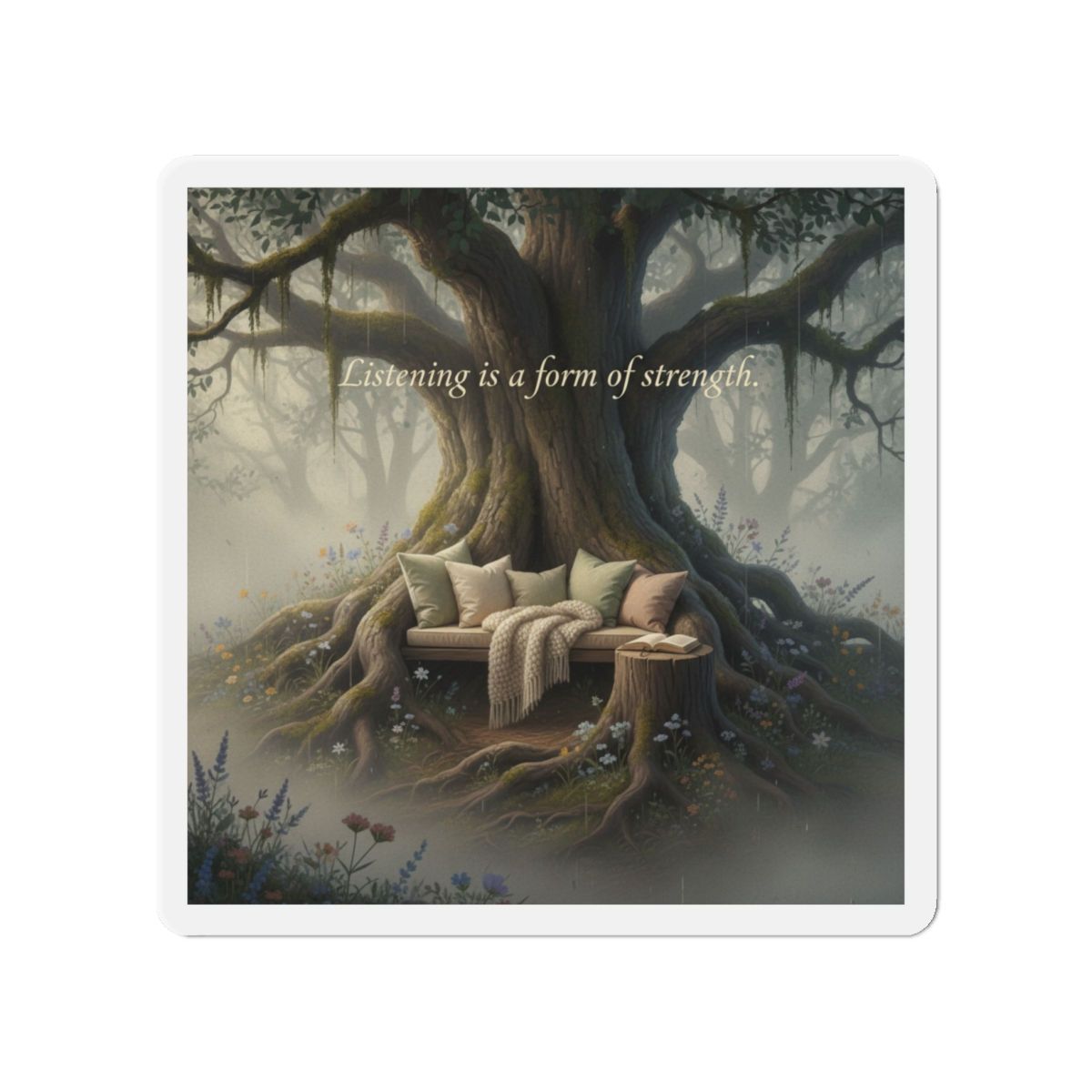 Listening is a Form of Strength Die-Cut Magnet – Unique Gift