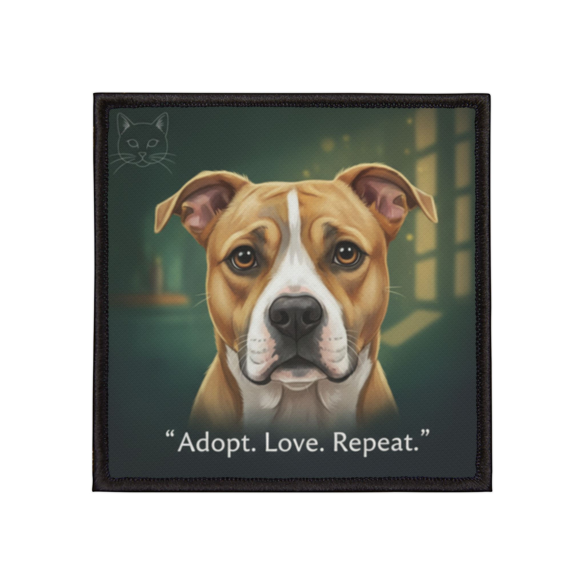 Pitbull Iron-On Patch – Adopt Love Repeat