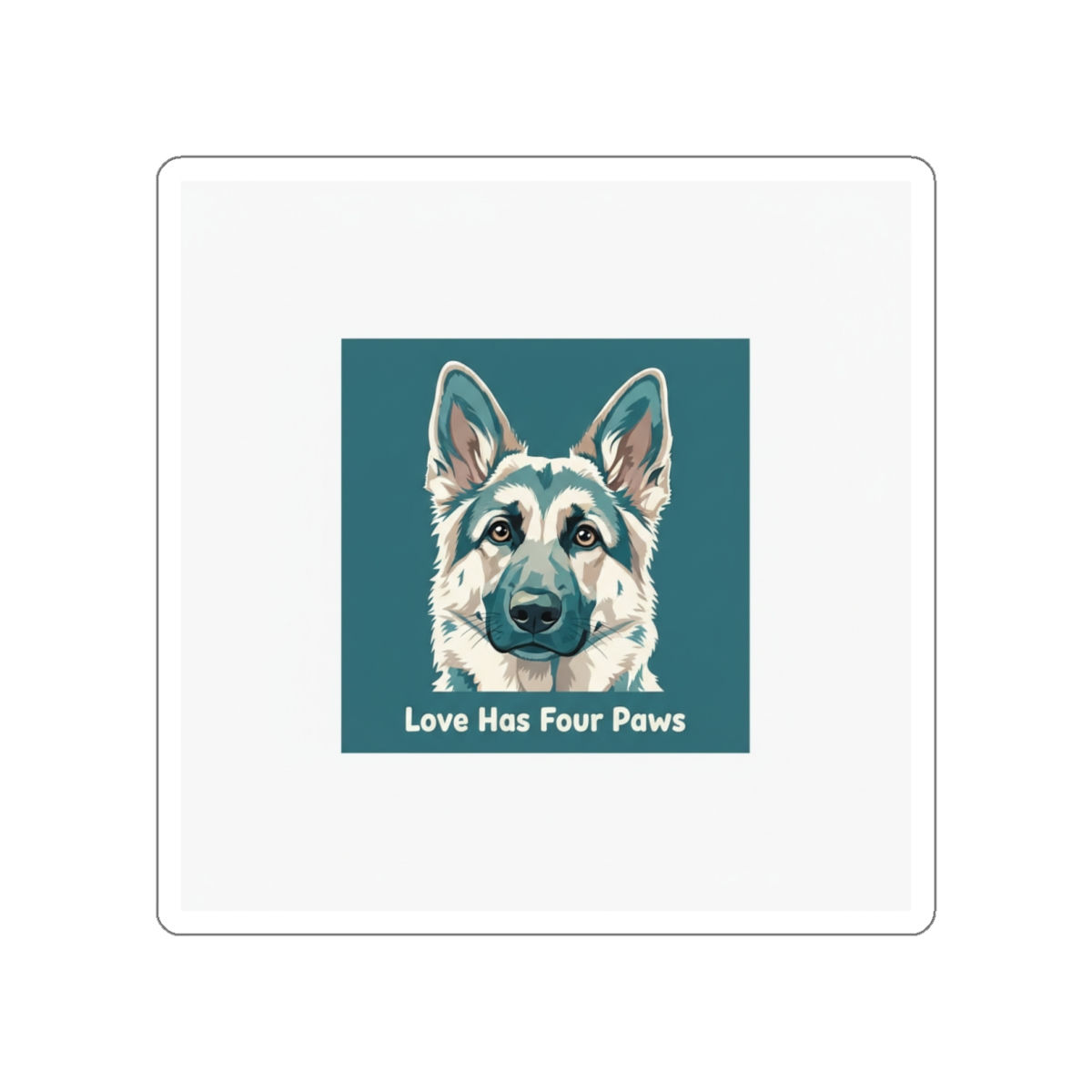 German Shepherd Die-Cut Sticker – Love Has Four Paws