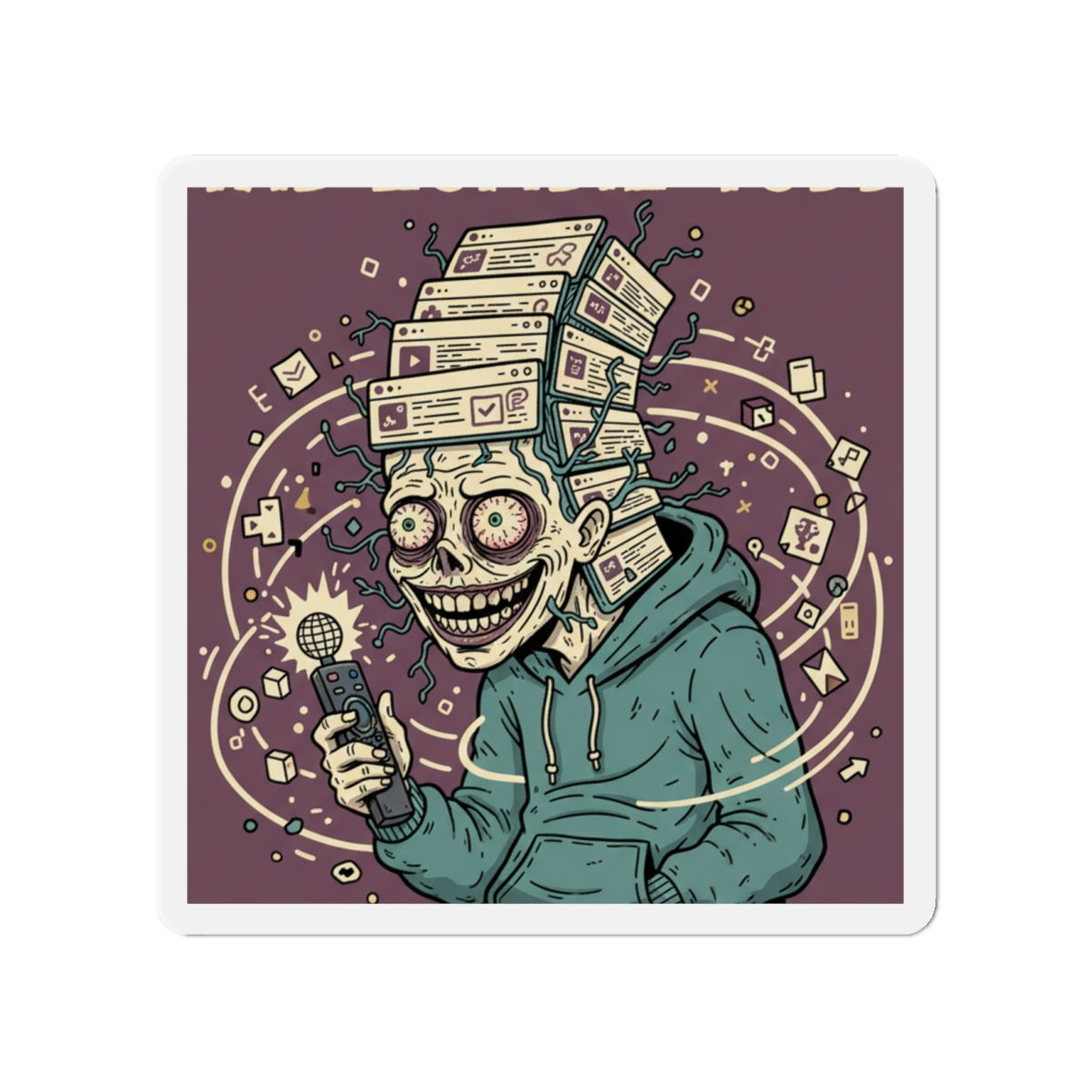 Tab Zombie Todd Die-Cut Magnet – Tab Zombie Todd Never Closes