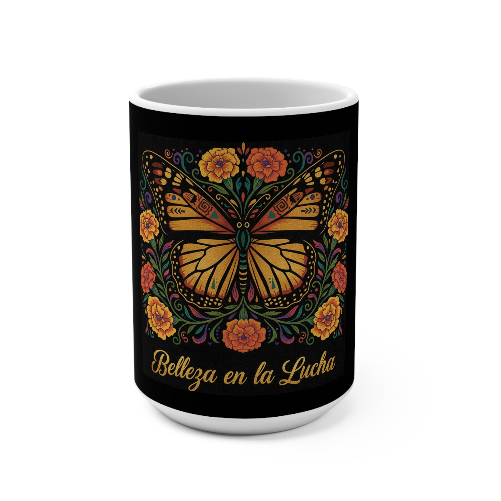 Mariposa With Marigolds Mug 15oz – Belleza en la Lucha
