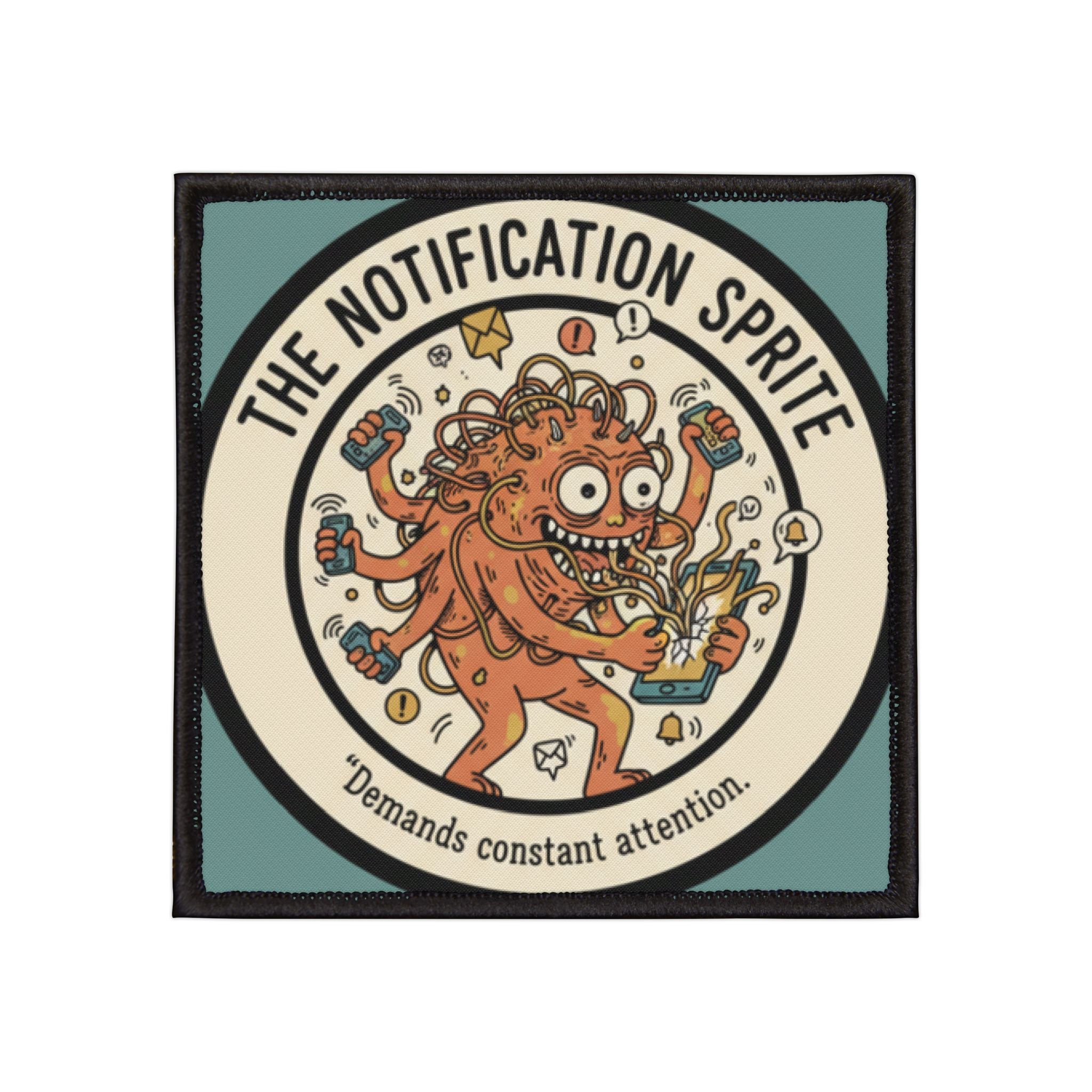 Notification Sprite Iron-On Patch – Demands Constant Attention