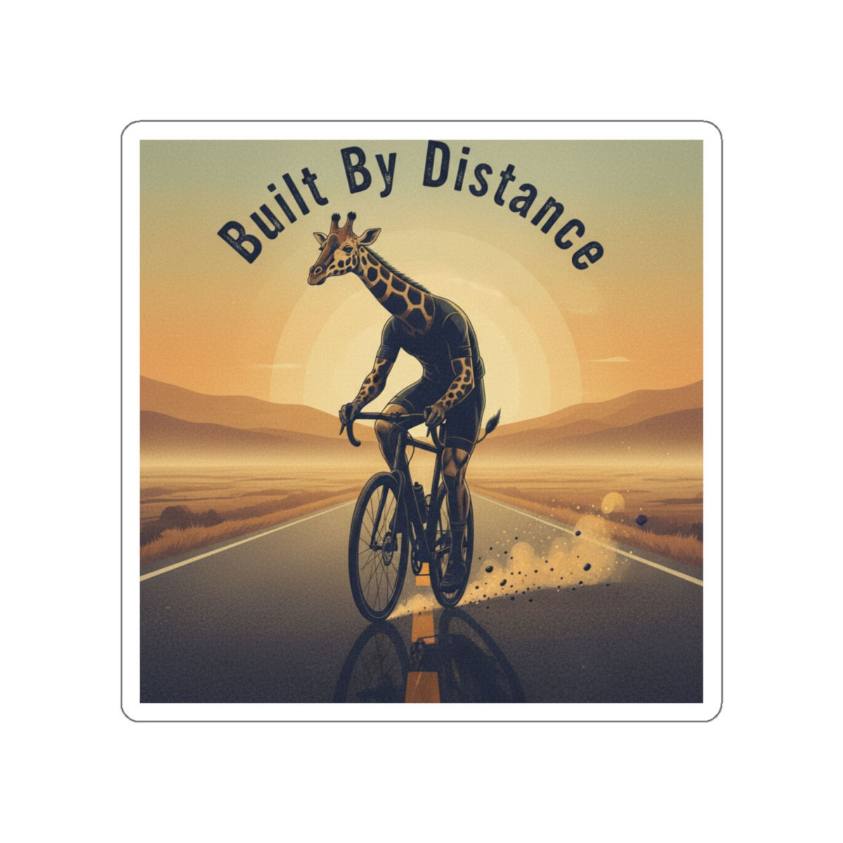 Giraffe Die-Cut Sticker – Built by Distance