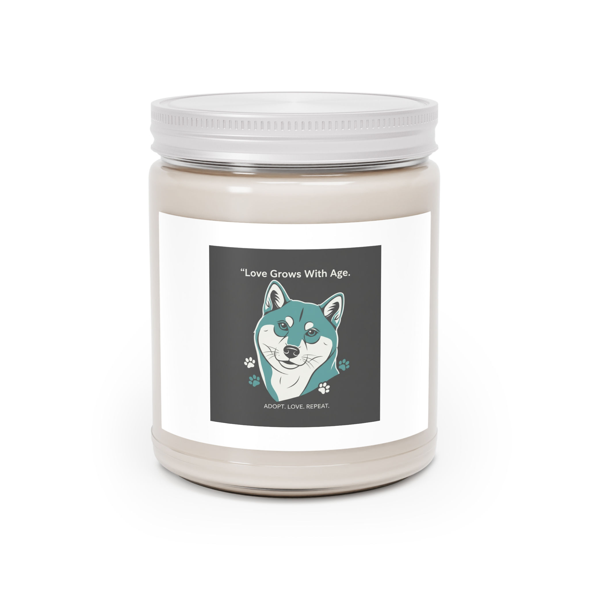 Shiba Inu Scented Candle – Love Grows With Age Adopt Love Repeat