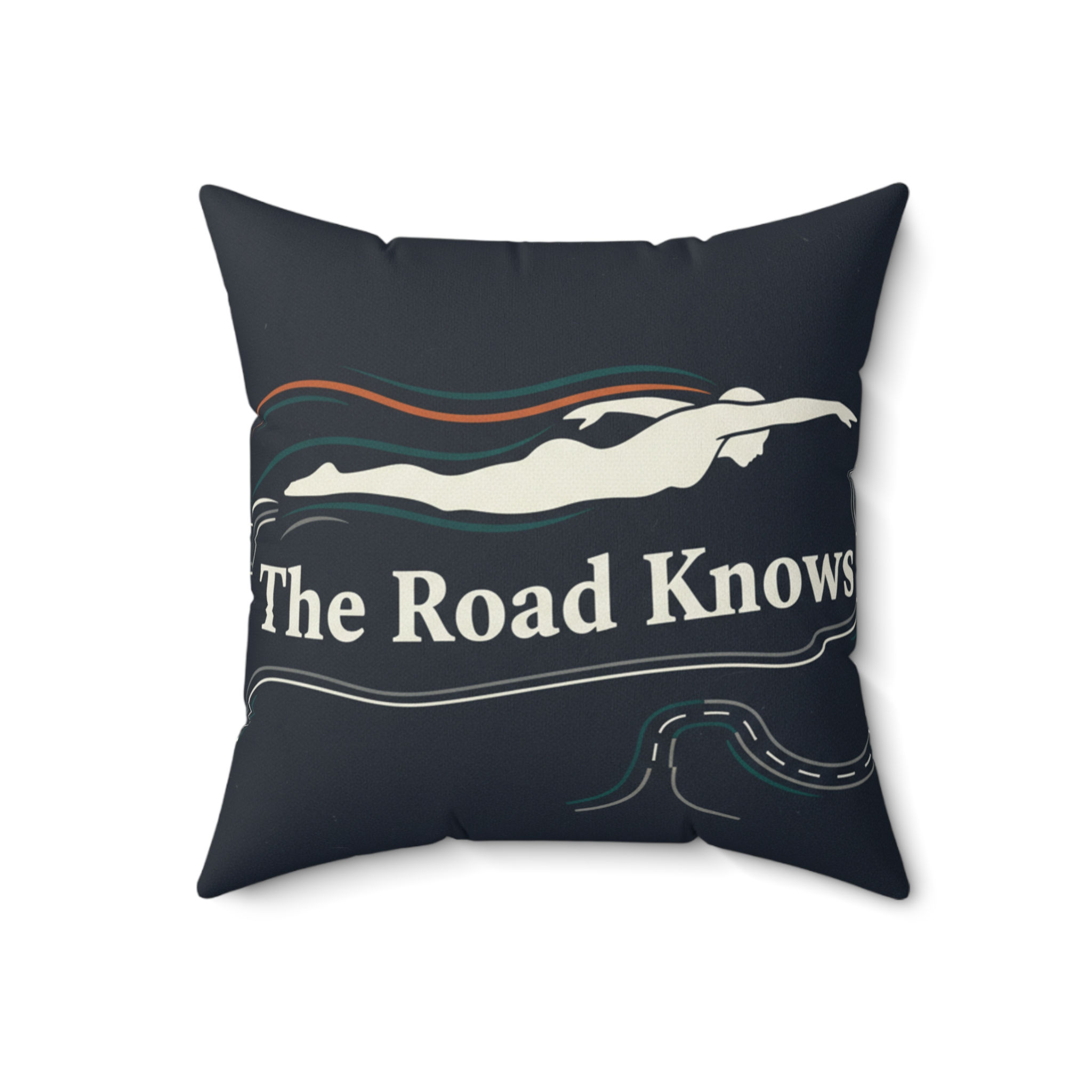Swimmer Square Pillow – The Road Knows