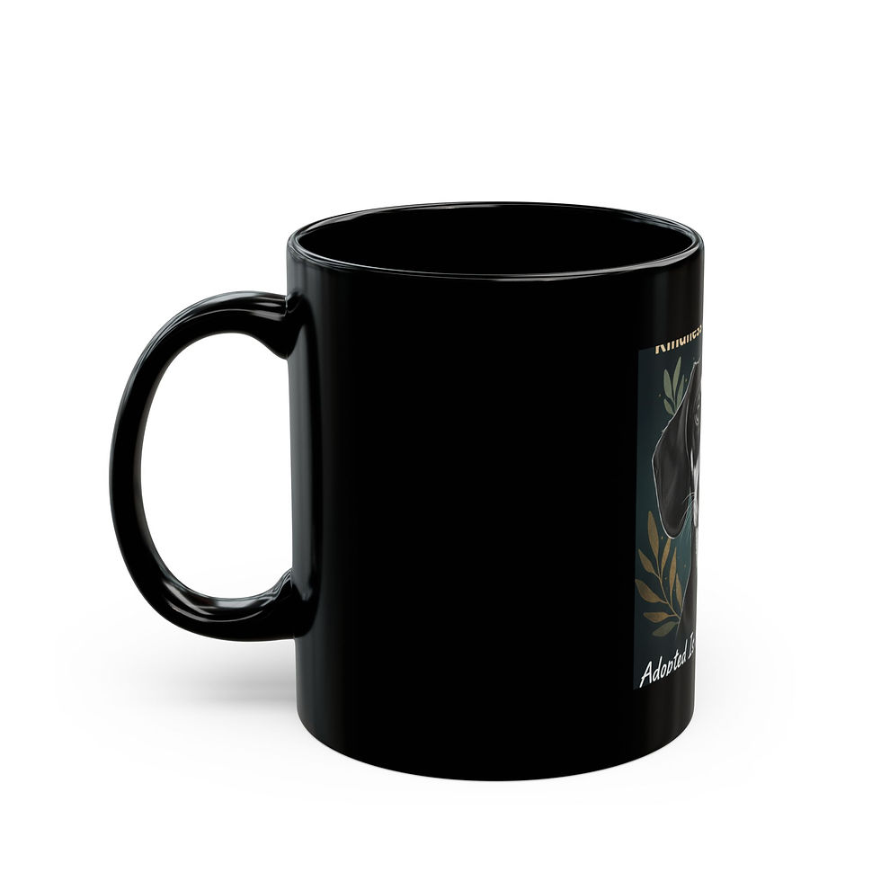 Thumbnail: Dachshund Black Mug 11oz – Kindness Has Four Legs Adopted is My Fav