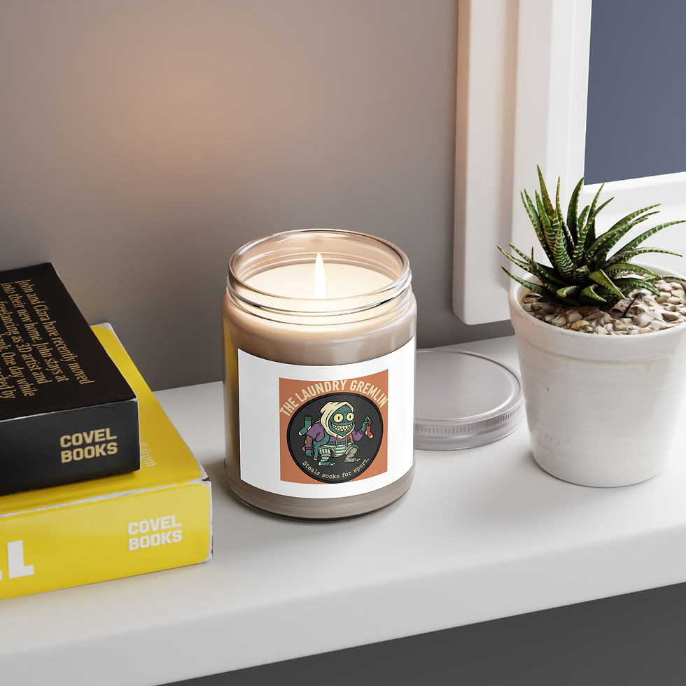 Thumbnail: Laundry Gremlin Scented Candle – The Laundry Gremlin Steals Socks for Spo
