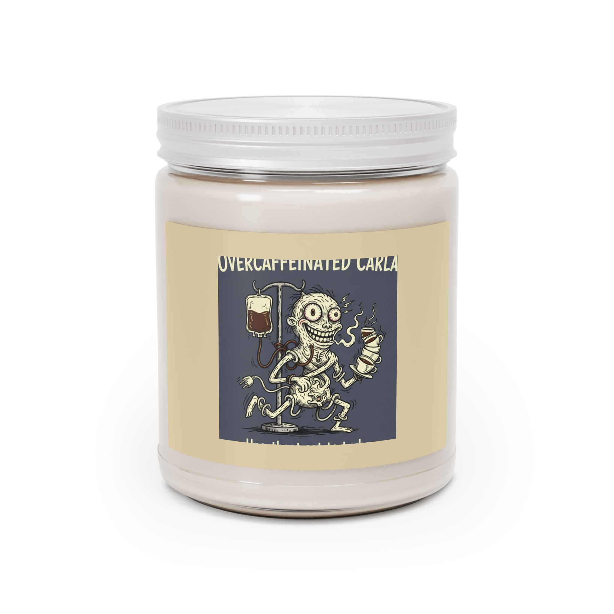 Overcaffeinated Carla Scented Candle – Overcaffeinated Carla Heartbeat Set to T