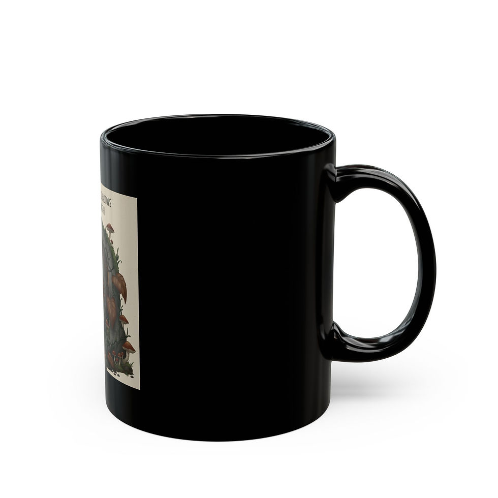 Thumbnail: Growth Through Shadows Earned Strength Black Mug 11oz – Gift Idea