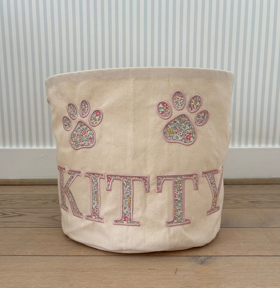 Miniature : Panier de rangement taille M, lettres tissu