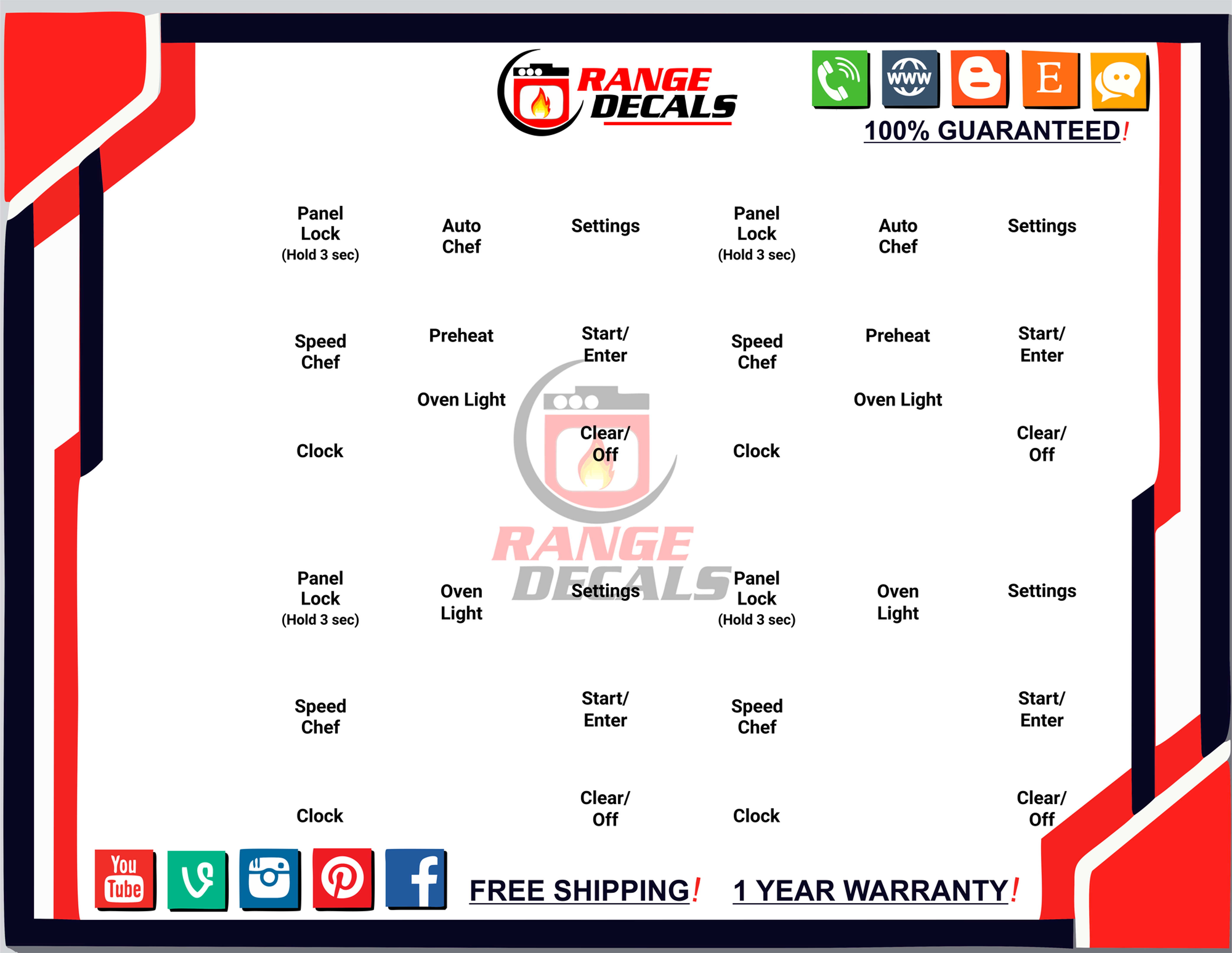 Bosch HBL8751UCC/02 Decals | Range Decals