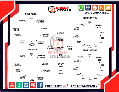 GE ZET1FHSS Oven Decals | Range Decals | Range Decals