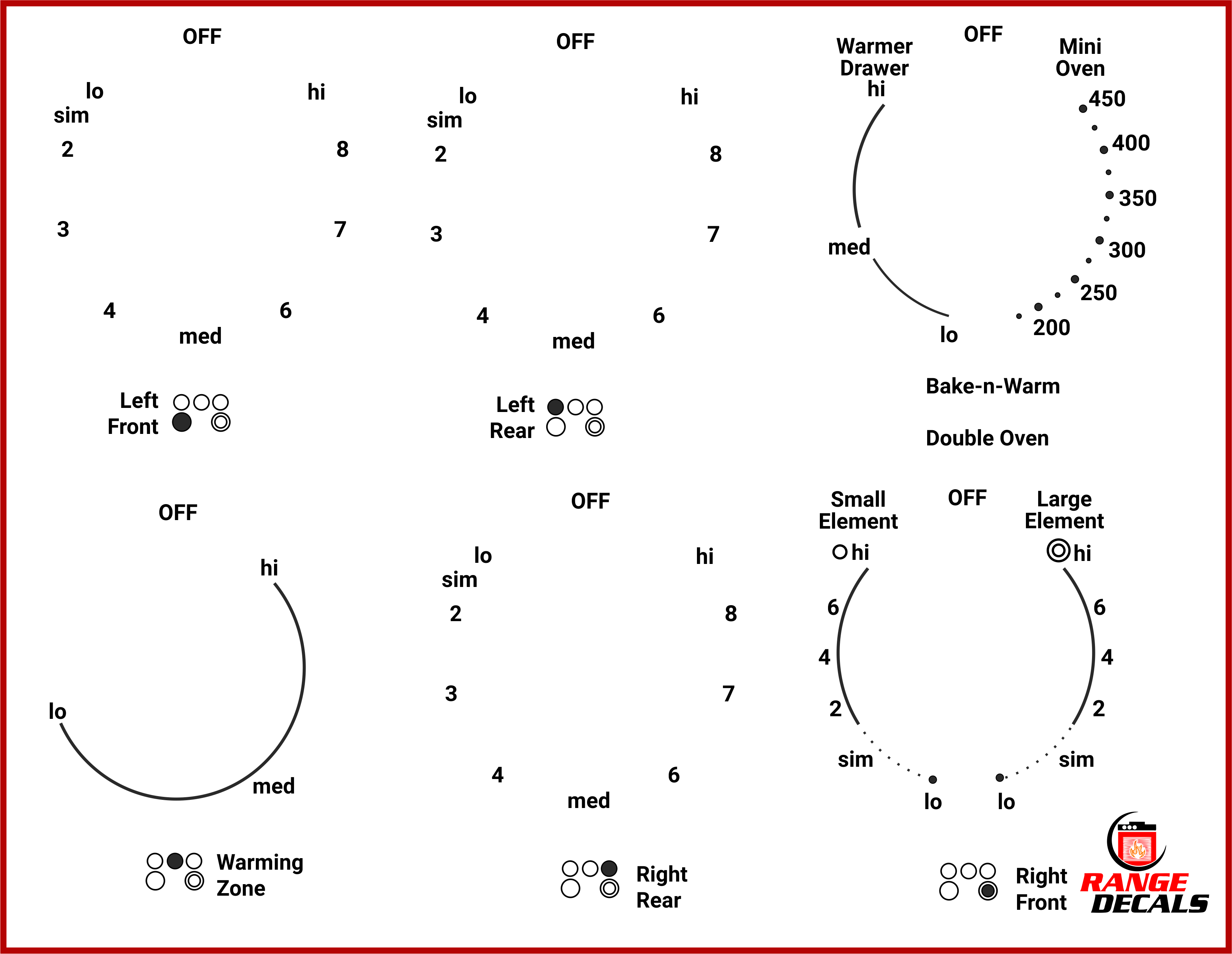 Frigidaire Stove Decals |4| Range Decals