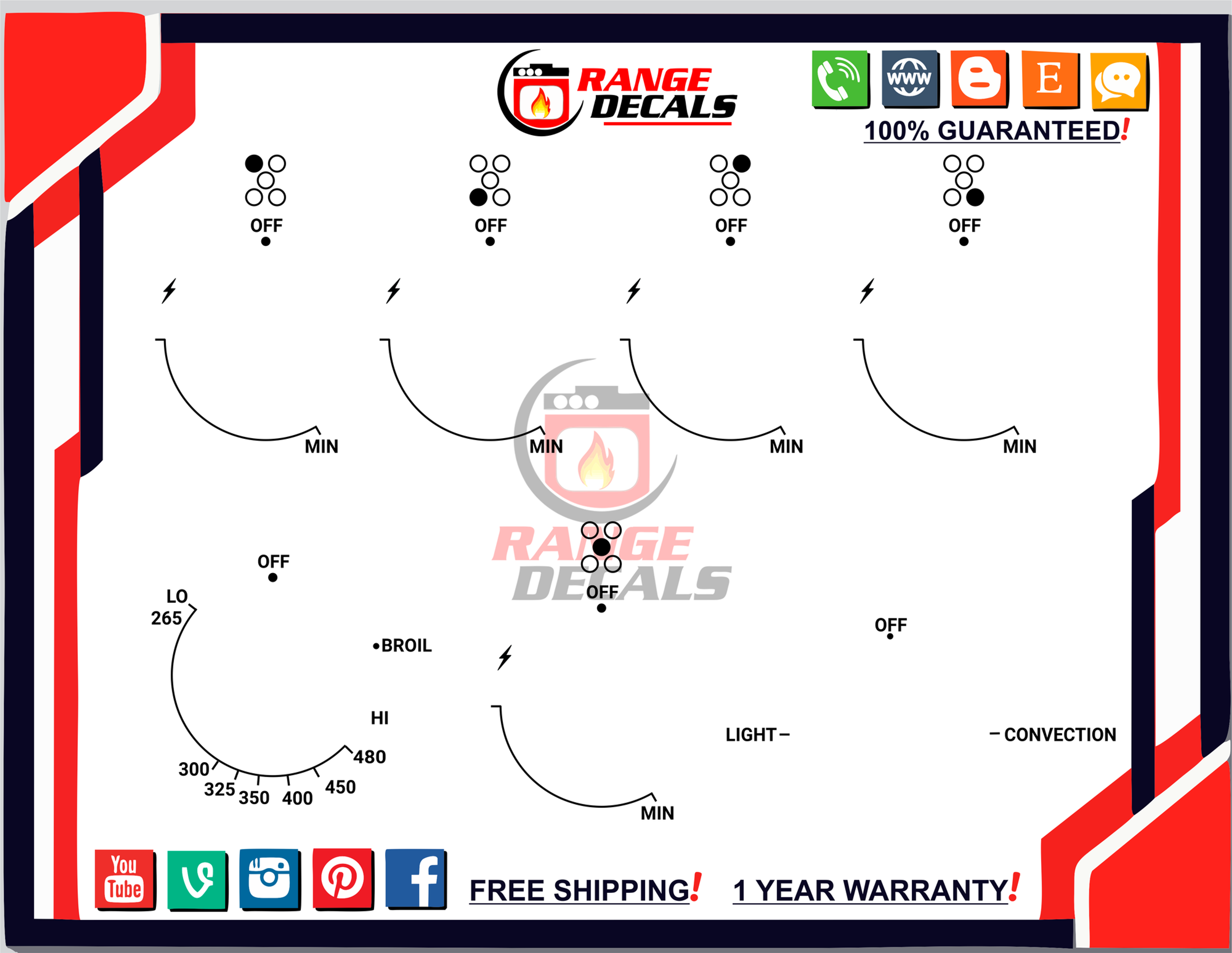 COSMO Stove Decals |1| Range Decals