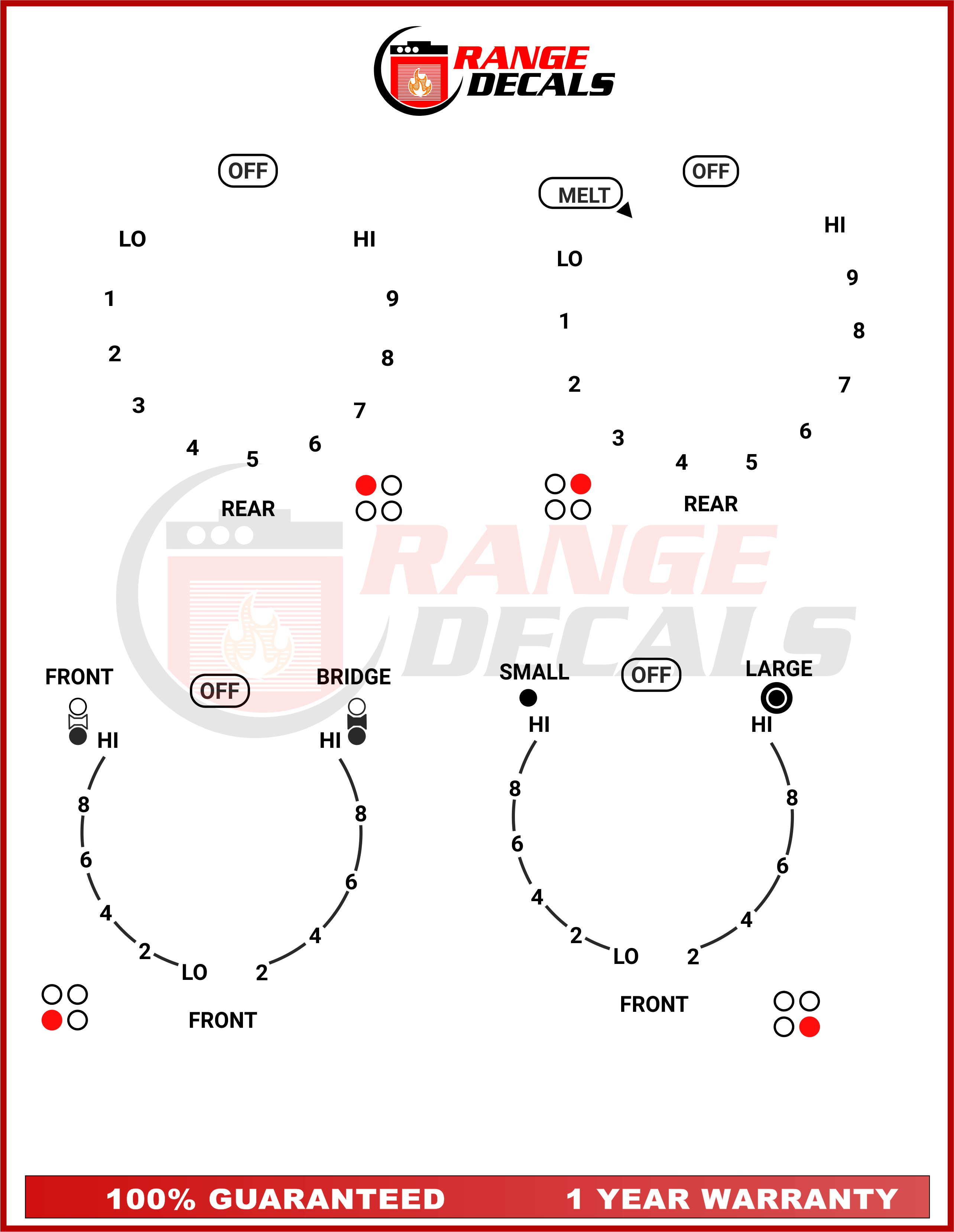 GE Stove Decals |95| Range Decals