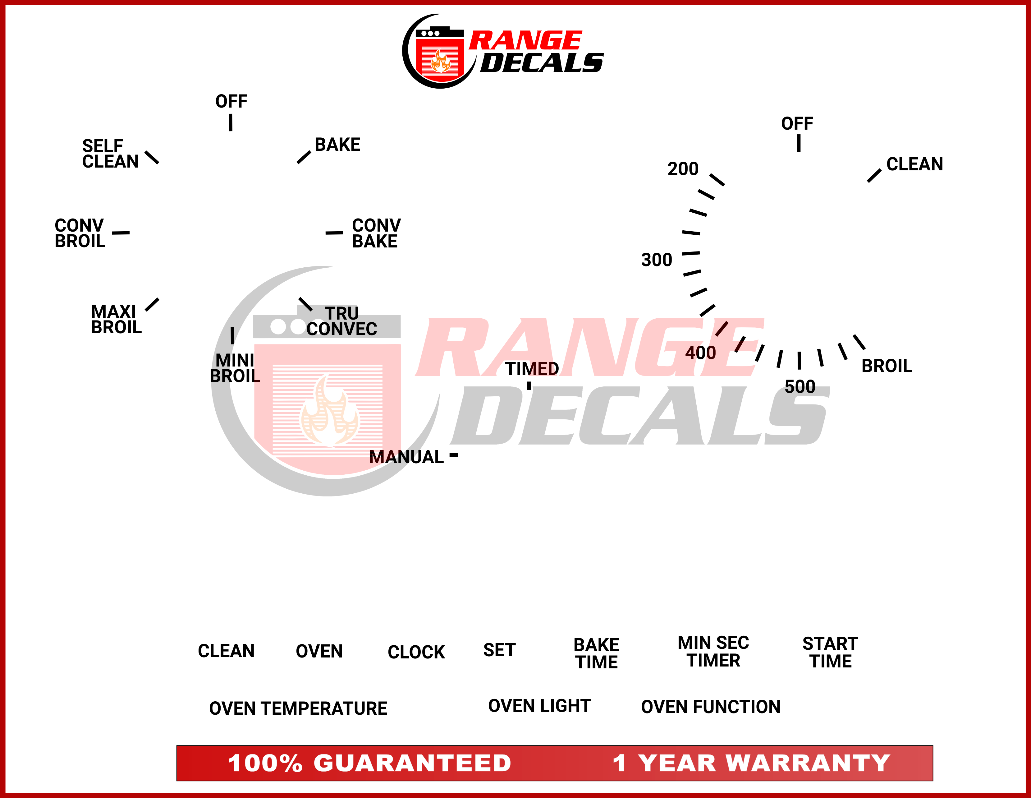 Viking Stove Decals | 26 | Range Decals