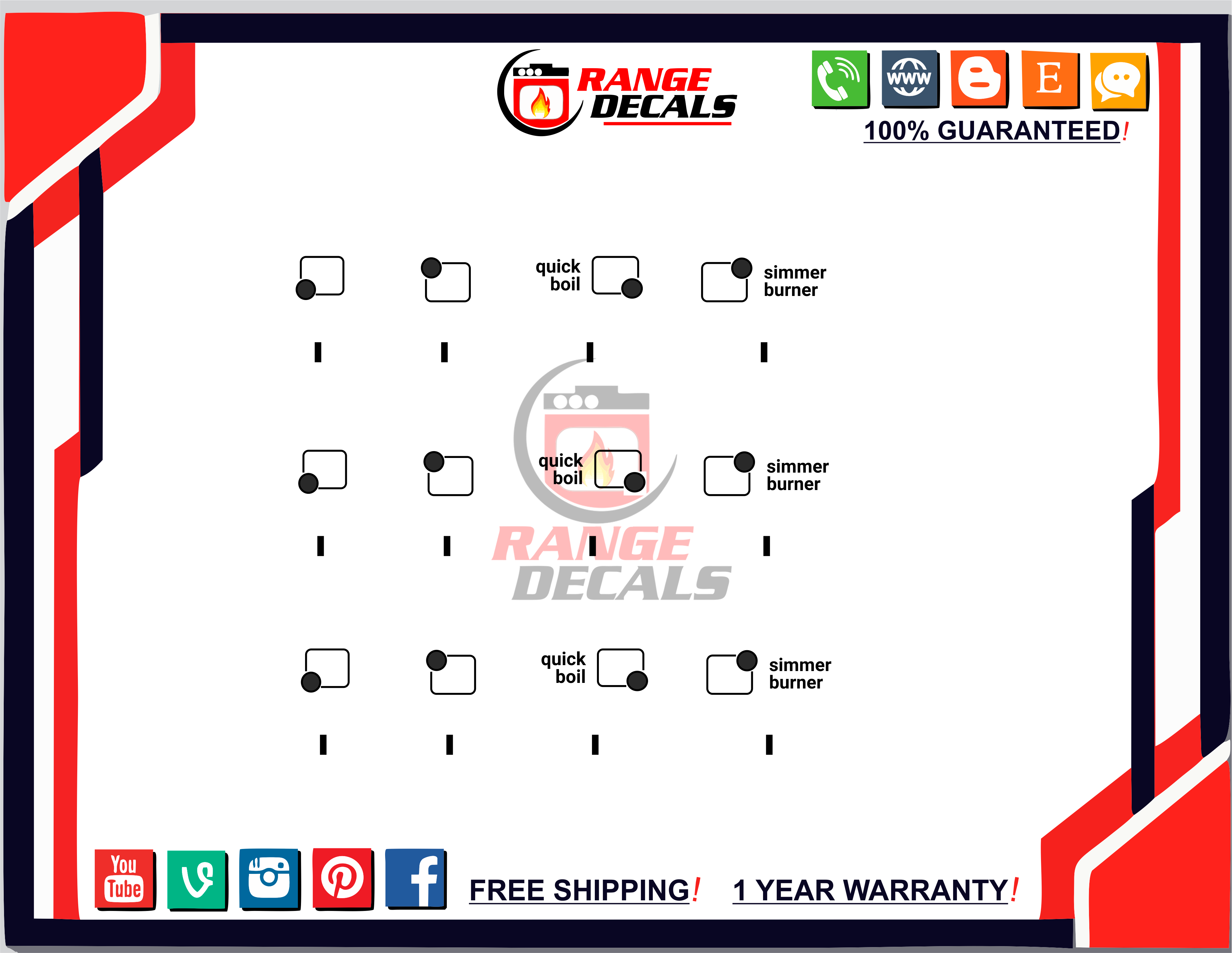 Frigidaire FFGF3017LW Decals | Range Decals