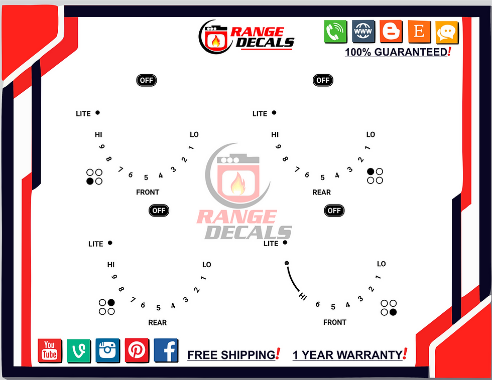 GE Decal Replacements Range Decals 2/10
