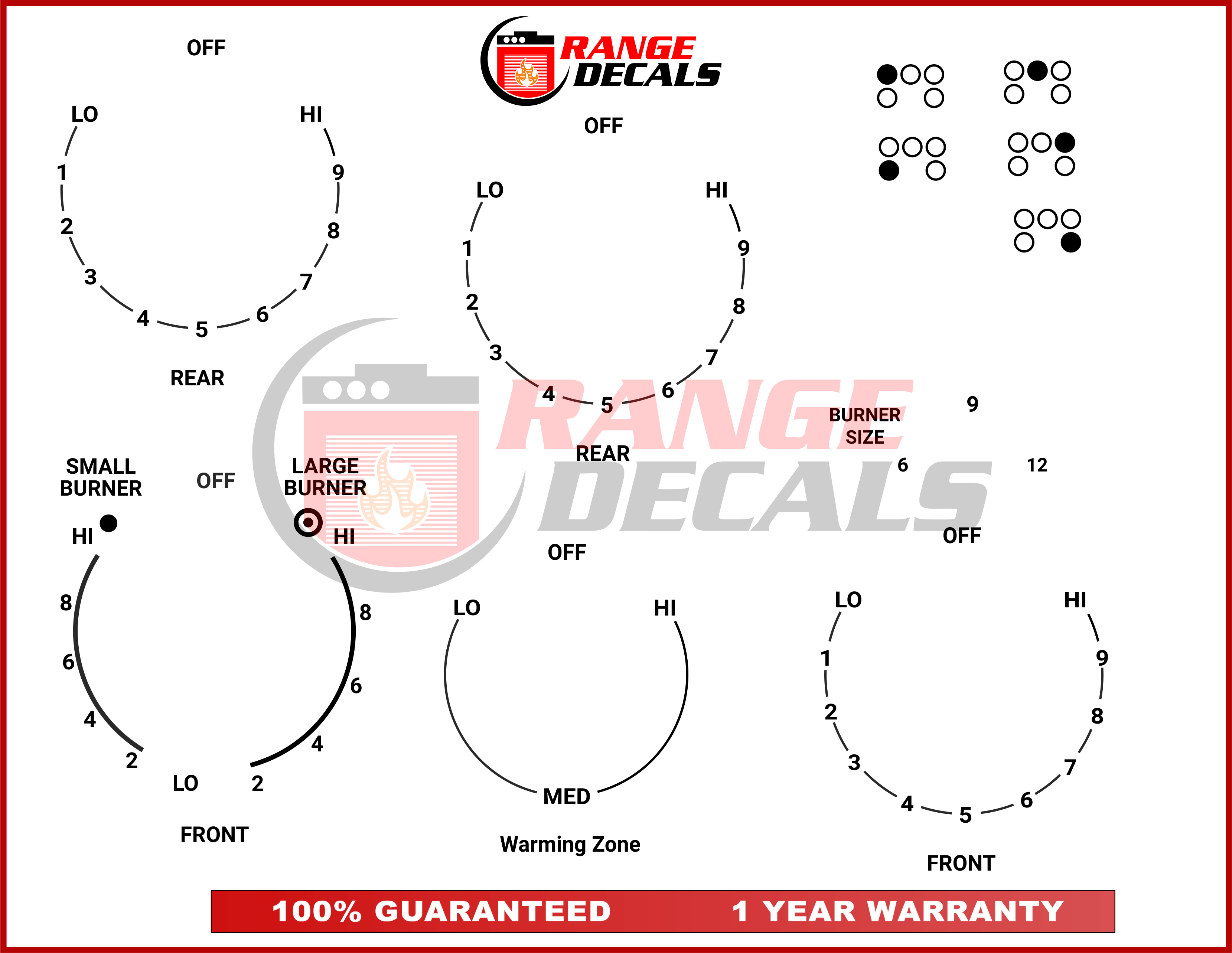 GE Stove Decals |41| Range Decals