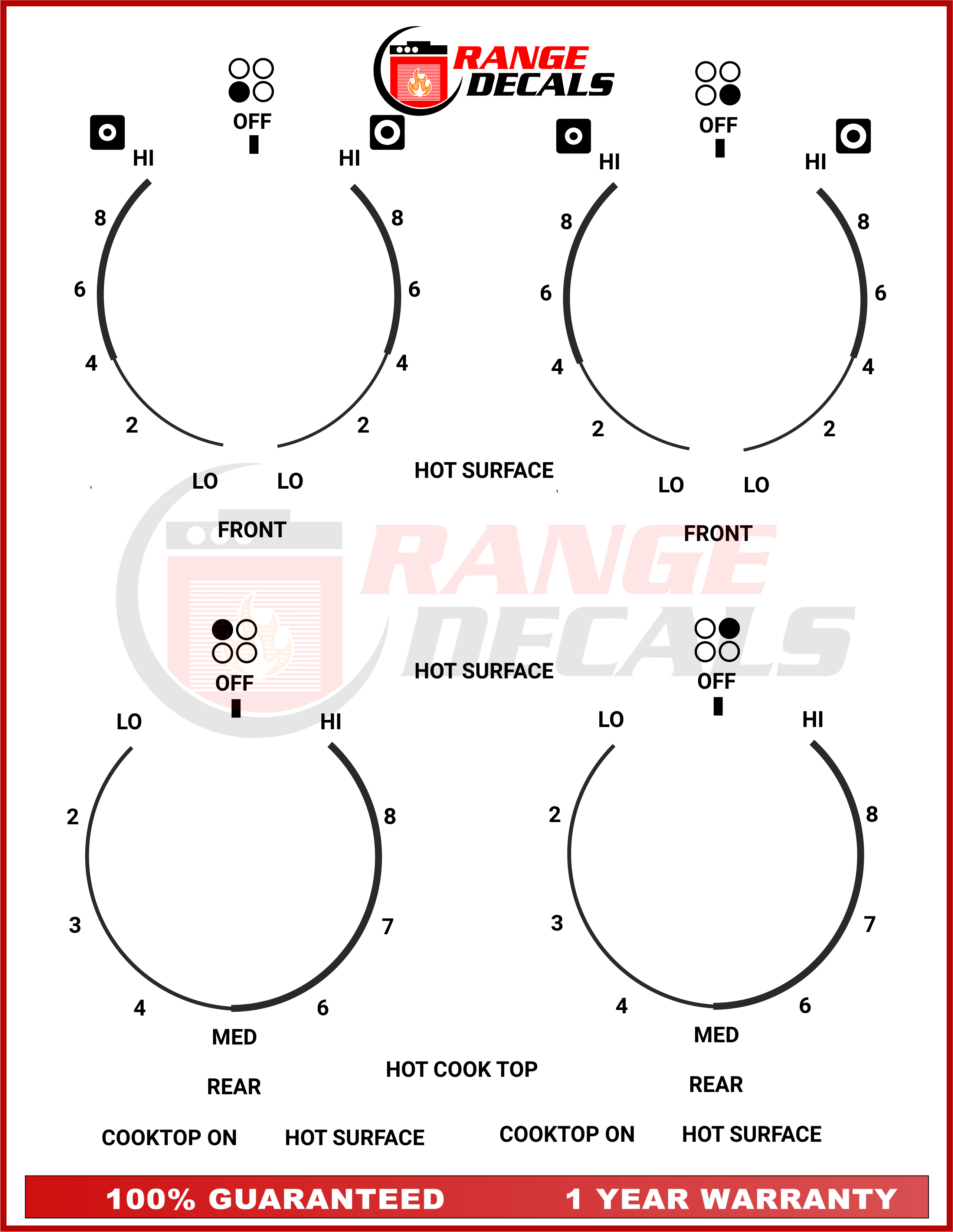 SAMSUNG FER300SX Stove Decals | Range Decals