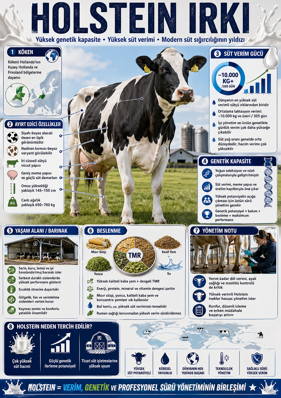 Holstein Irkı: Modern Süt Sığırcılığının Yıldızı