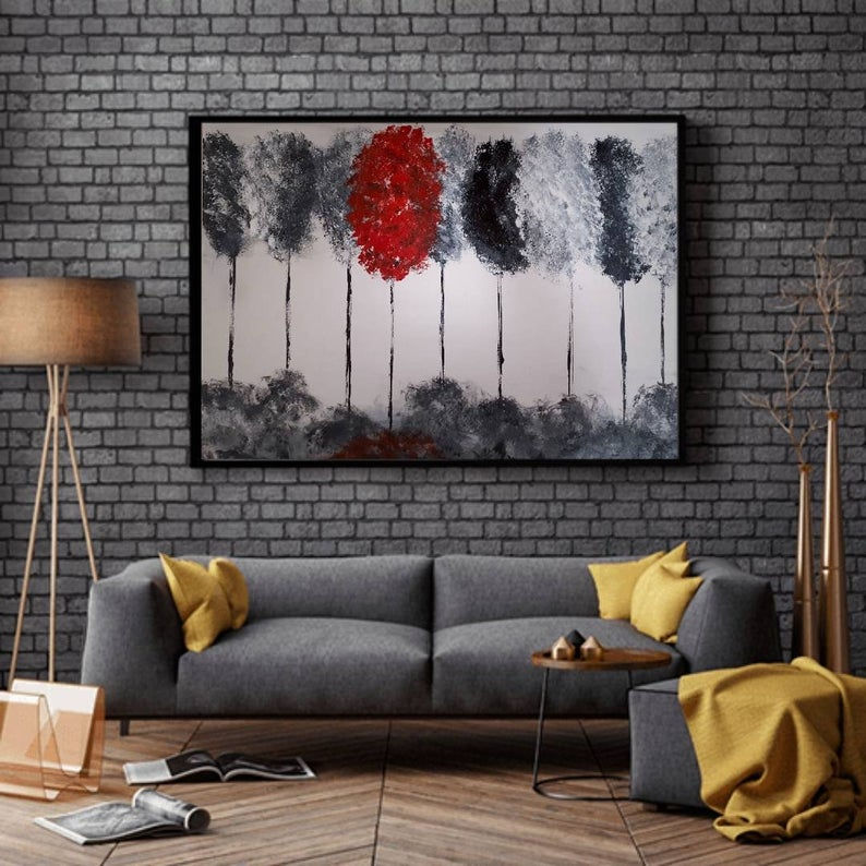 הדמיה של עצים בשחור לבן