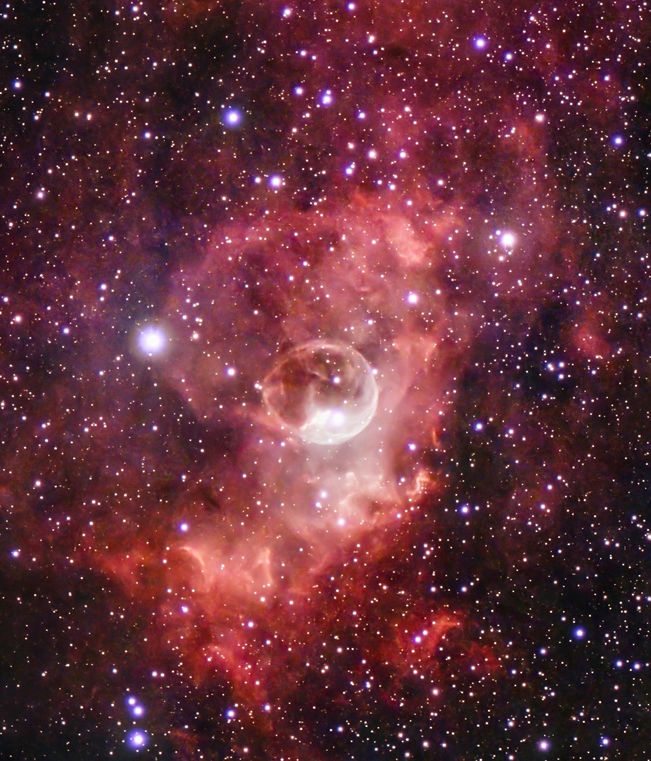 Emission nebula NGC 7635 in the constellation Cassiopeia.