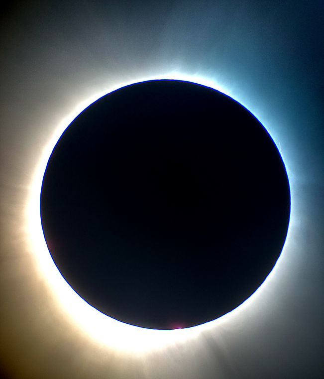 Total Solar Eclipse during totality in April 2024.