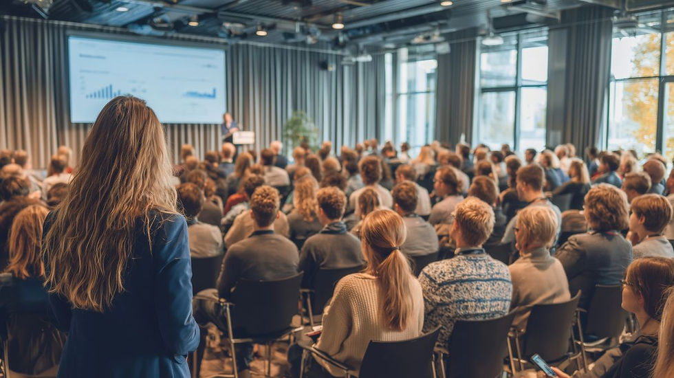 event attendees engaged in a presentation