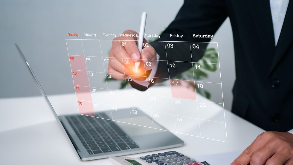 man marking his digital calendar