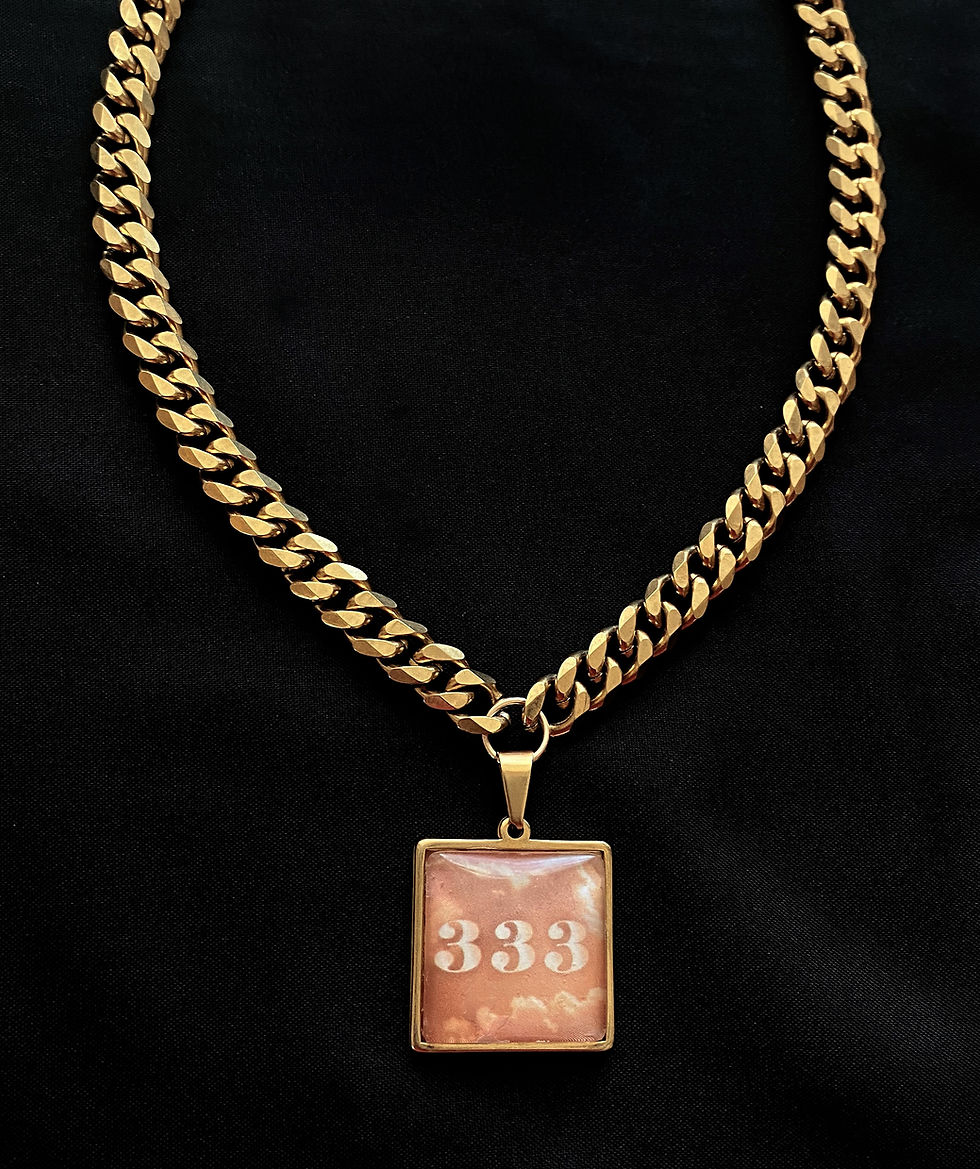 Thumbnail: Gold Bezel Angel Number Necklace