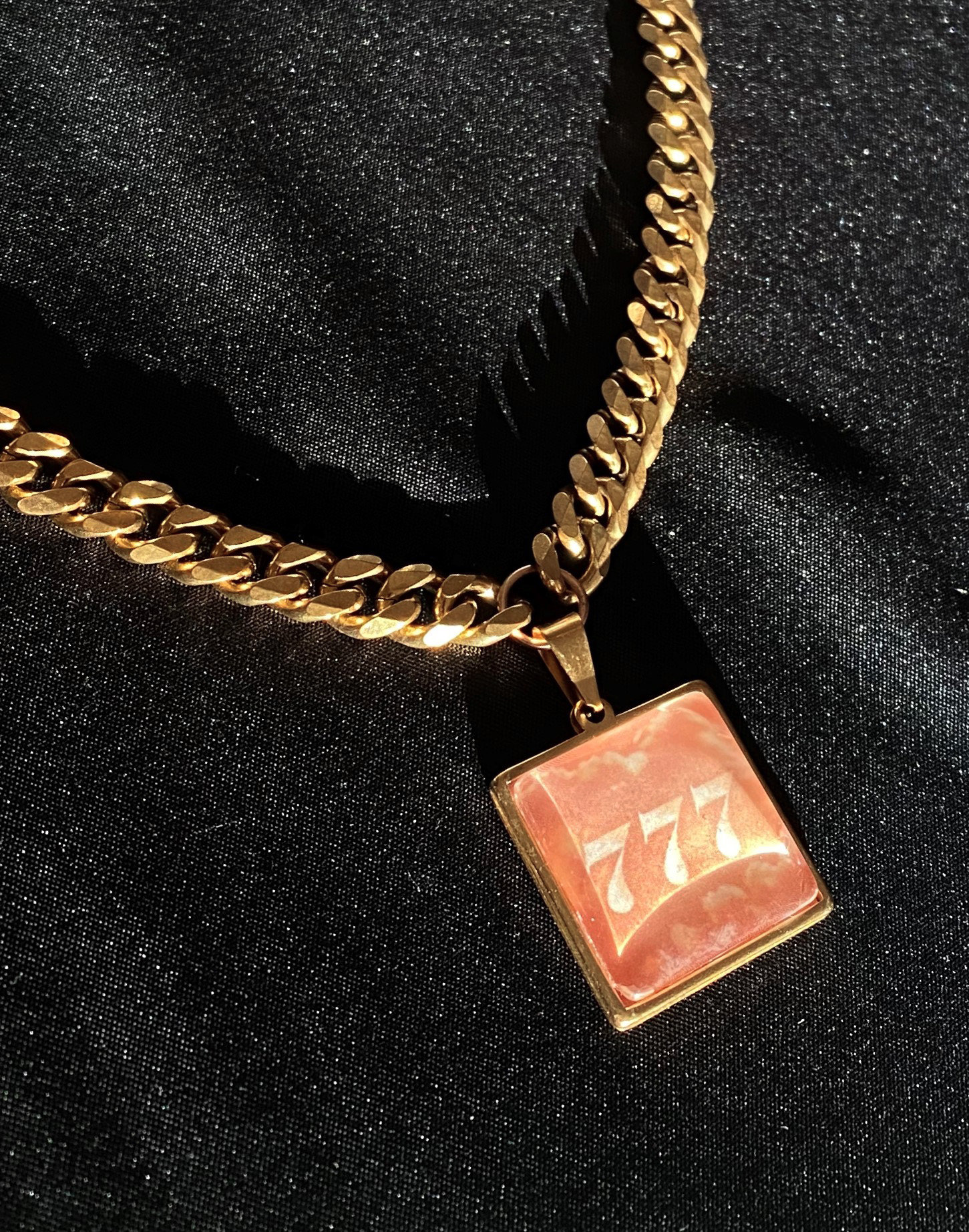 Gold Bezel Angel Number Necklace