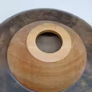 Thumbnail: Flying Saucer Black Walnut Burl With Maple Wood Cremation Urn