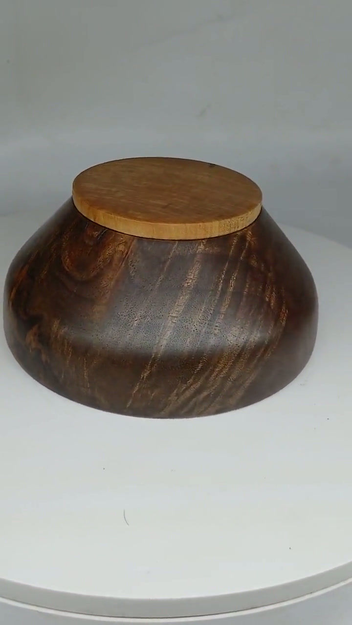 Thumbnail: Mini Micro Black Walnut Burl Cremation Urn
