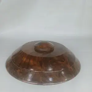 Thumbnail: Black Walnut Burl Saucer Cremation Wall Mounted Urn