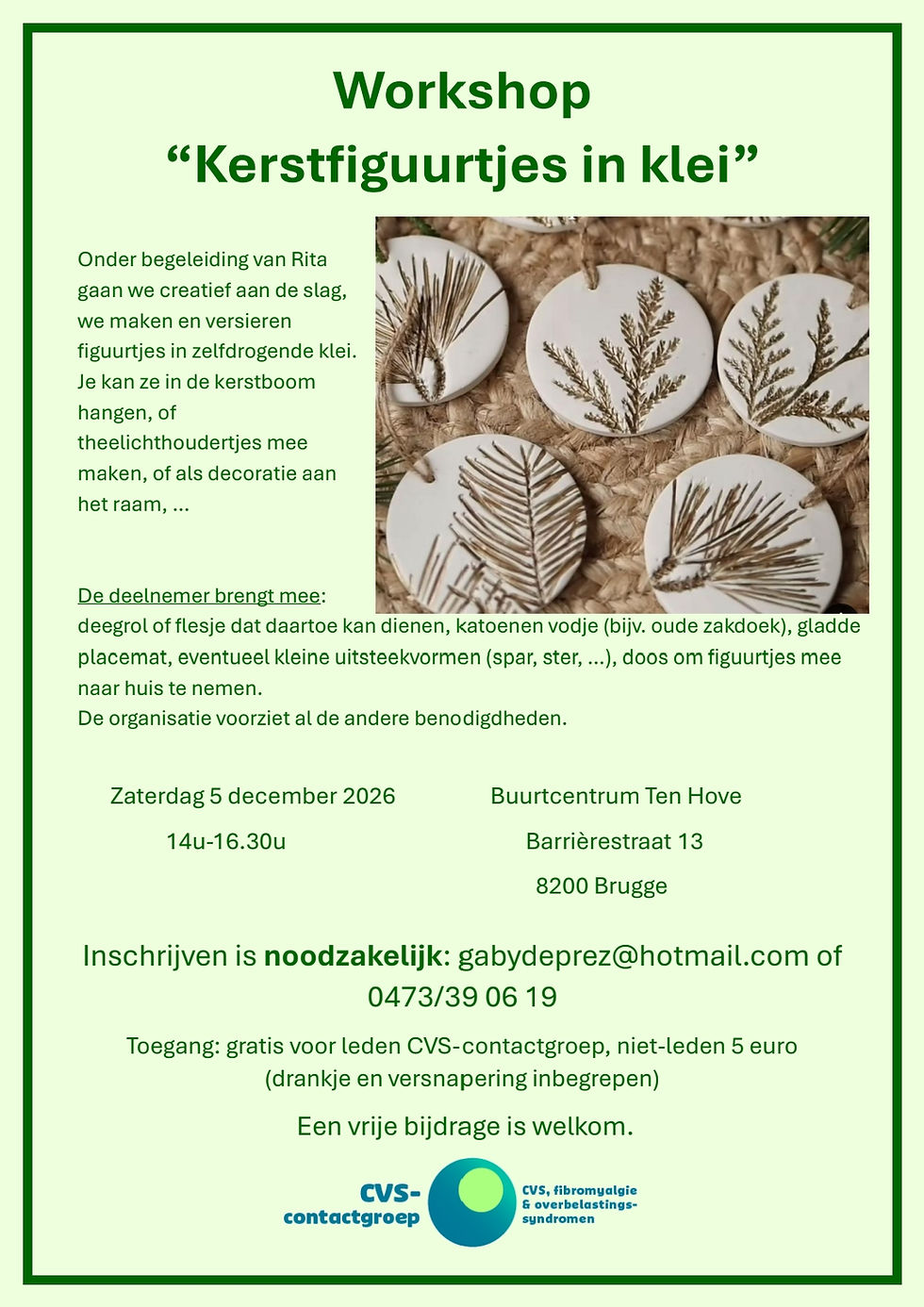 Workshop kerstfiguurtjes in klei